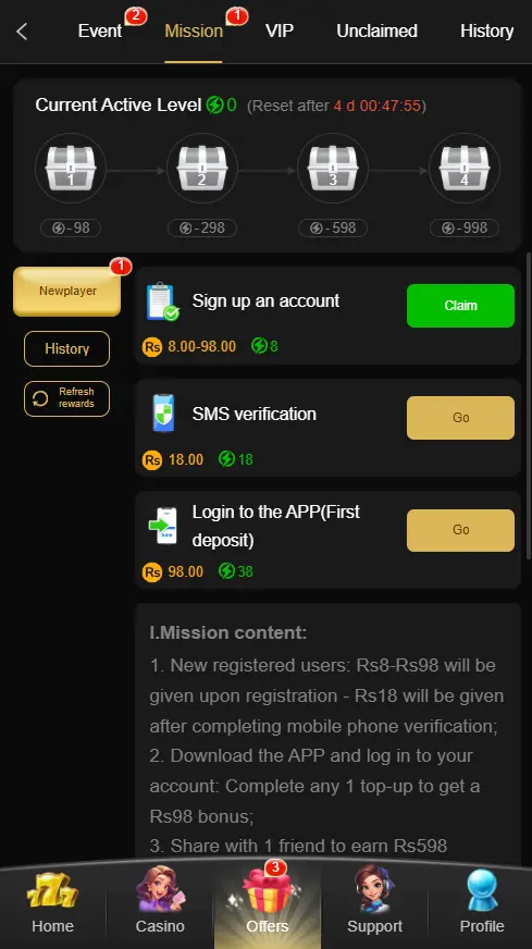 PKR98 Game bonus